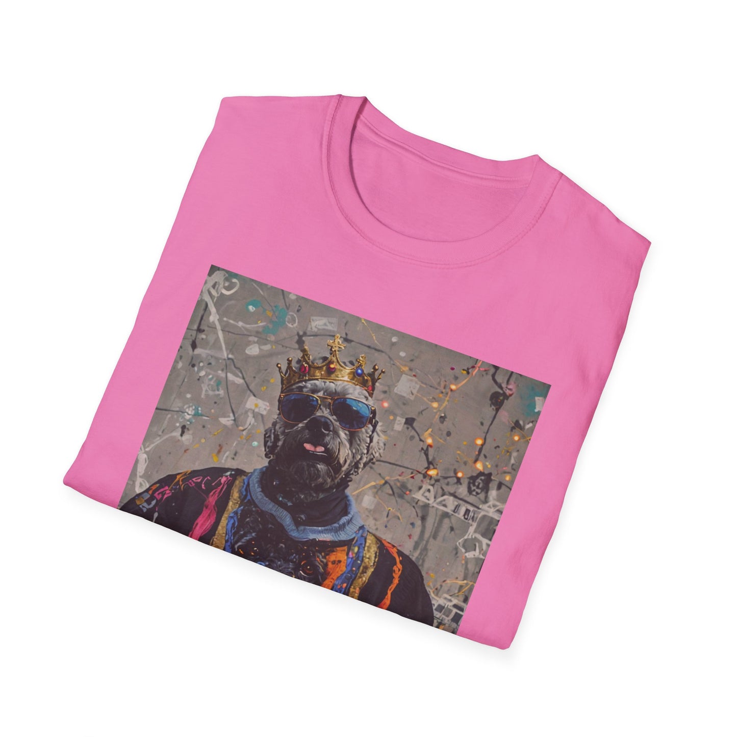 Unisex Softstyle T-Shirt Bleu Dog "Biggie Paws."