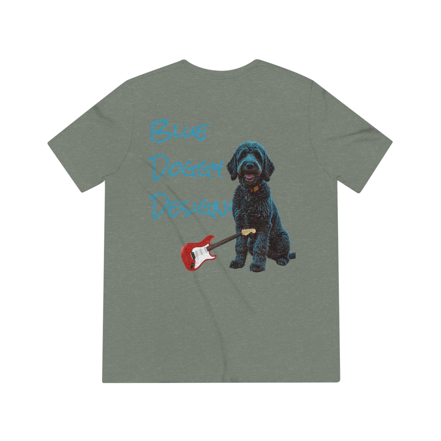 Unisex Triblend Tee Bleu Doggy Design Born to run