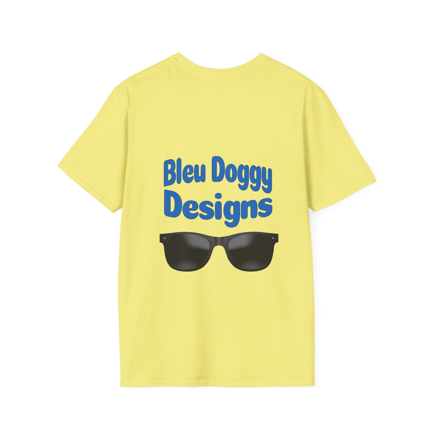 Unisex Softstyle T-Shirt Bleu Dog "Biggie Paws."