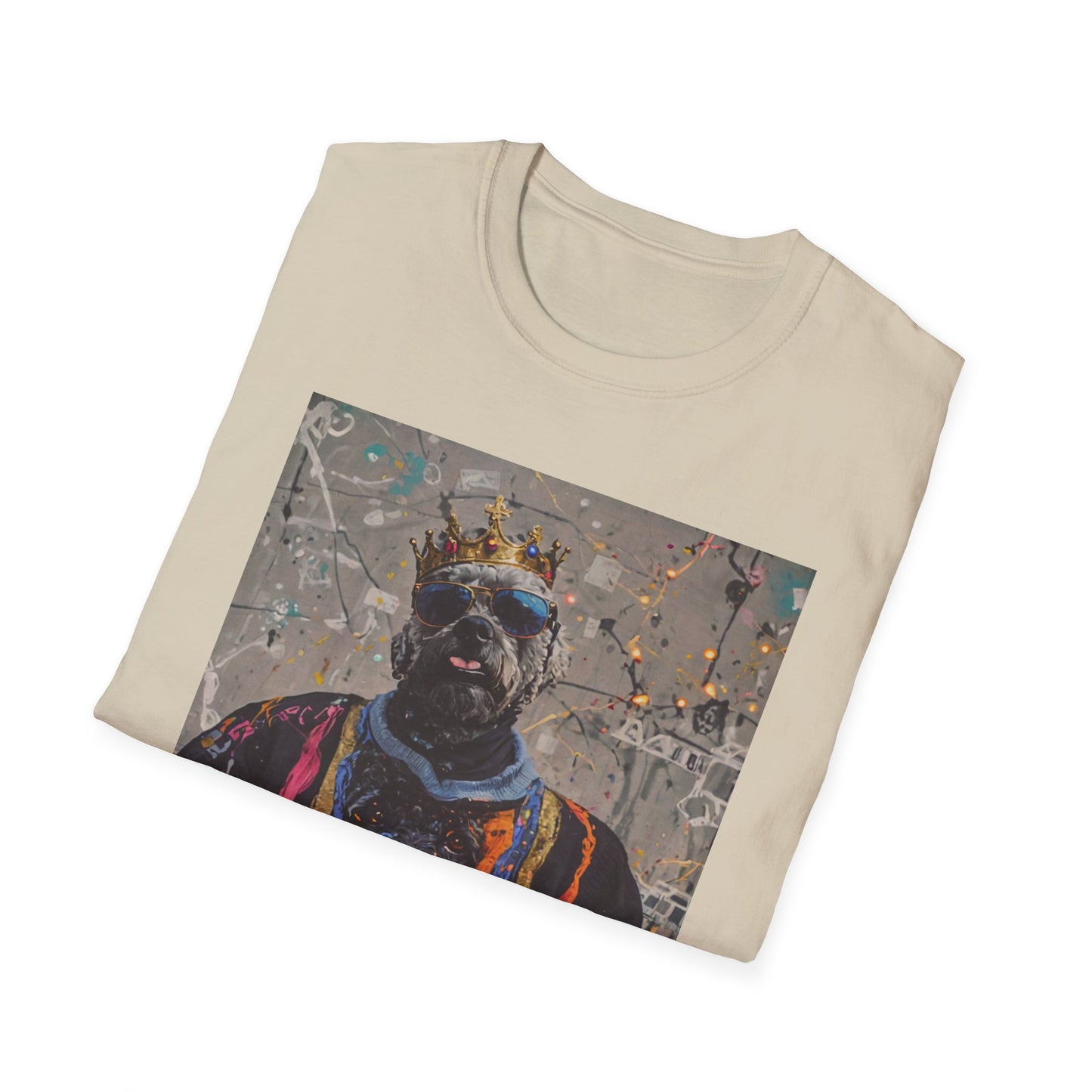 Unisex Softstyle T-Shirt Bleu Dog "Biggie Paws."