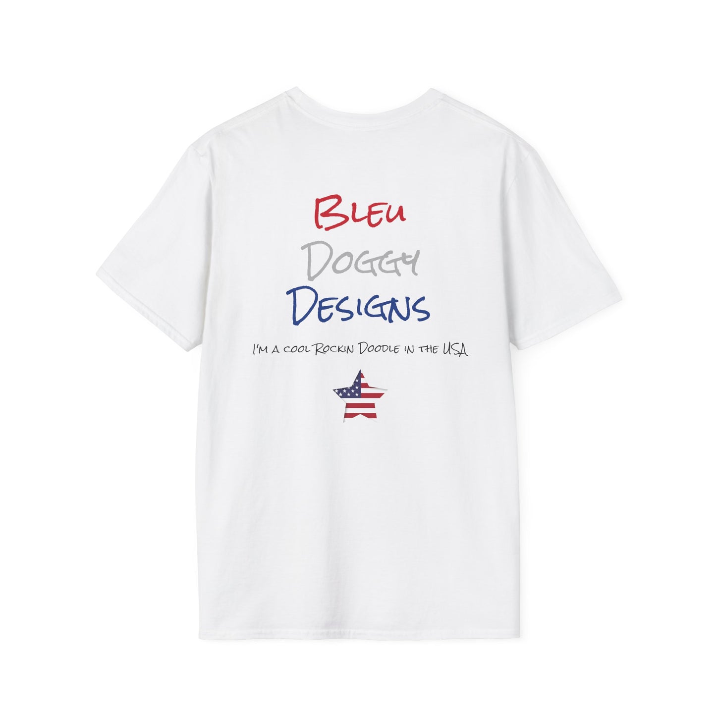 Unisex Softstyle T-Shirt Bleu Dog Born in the USA