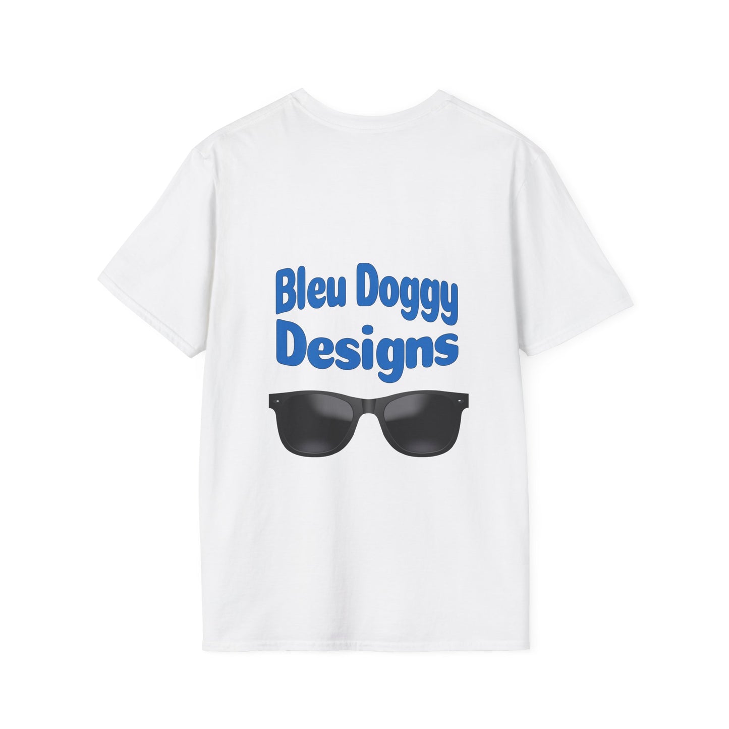 Unisex Softstyle T-Shirt Bleu Dog "Biggie Paws."