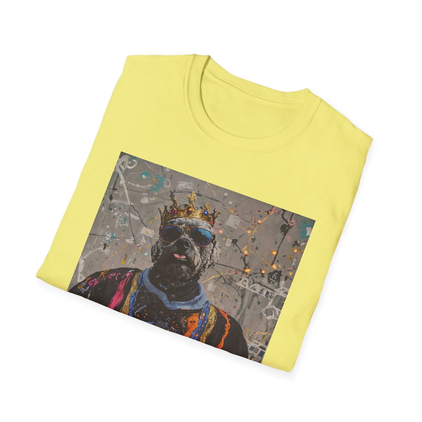 Unisex Softstyle T-Shirt Bleu Dog "Biggie Paws."