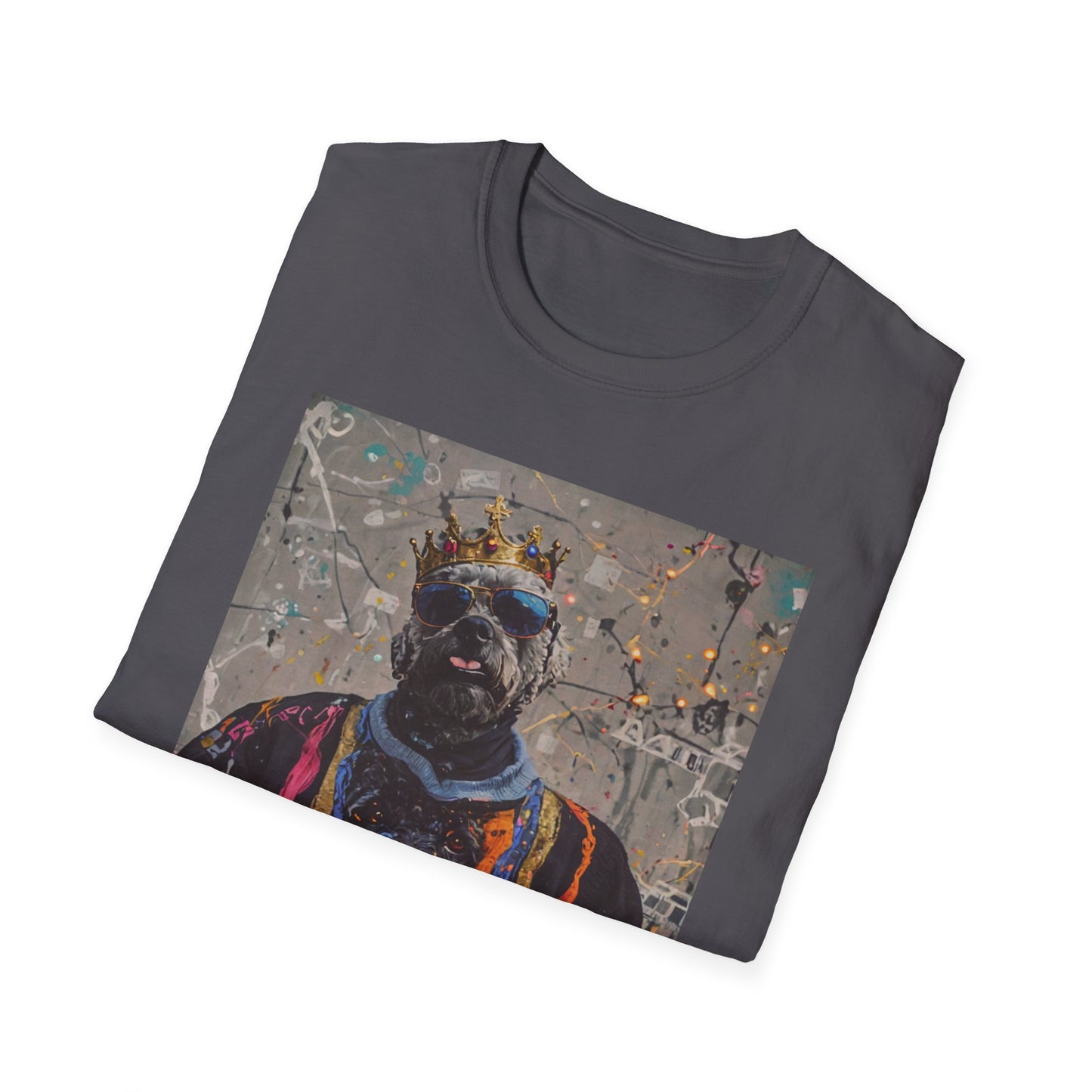 Unisex Softstyle T-Shirt Bleu Dog "Biggie Paws."