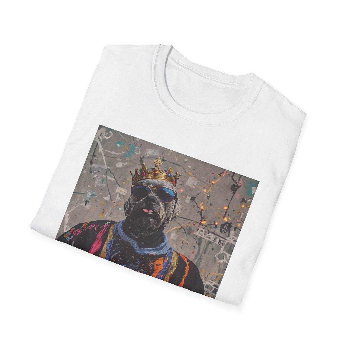 Unisex Softstyle T-Shirt Bleu Dog "Biggie Paws."