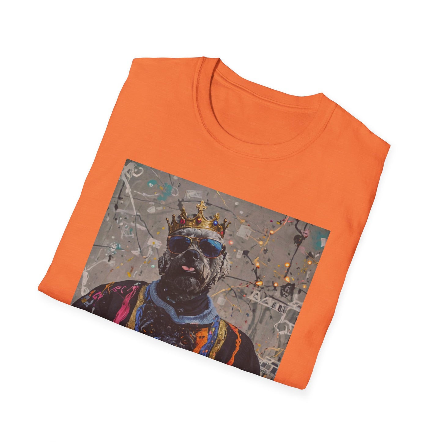 Unisex Softstyle T-Shirt Bleu Dog "Biggie Paws."