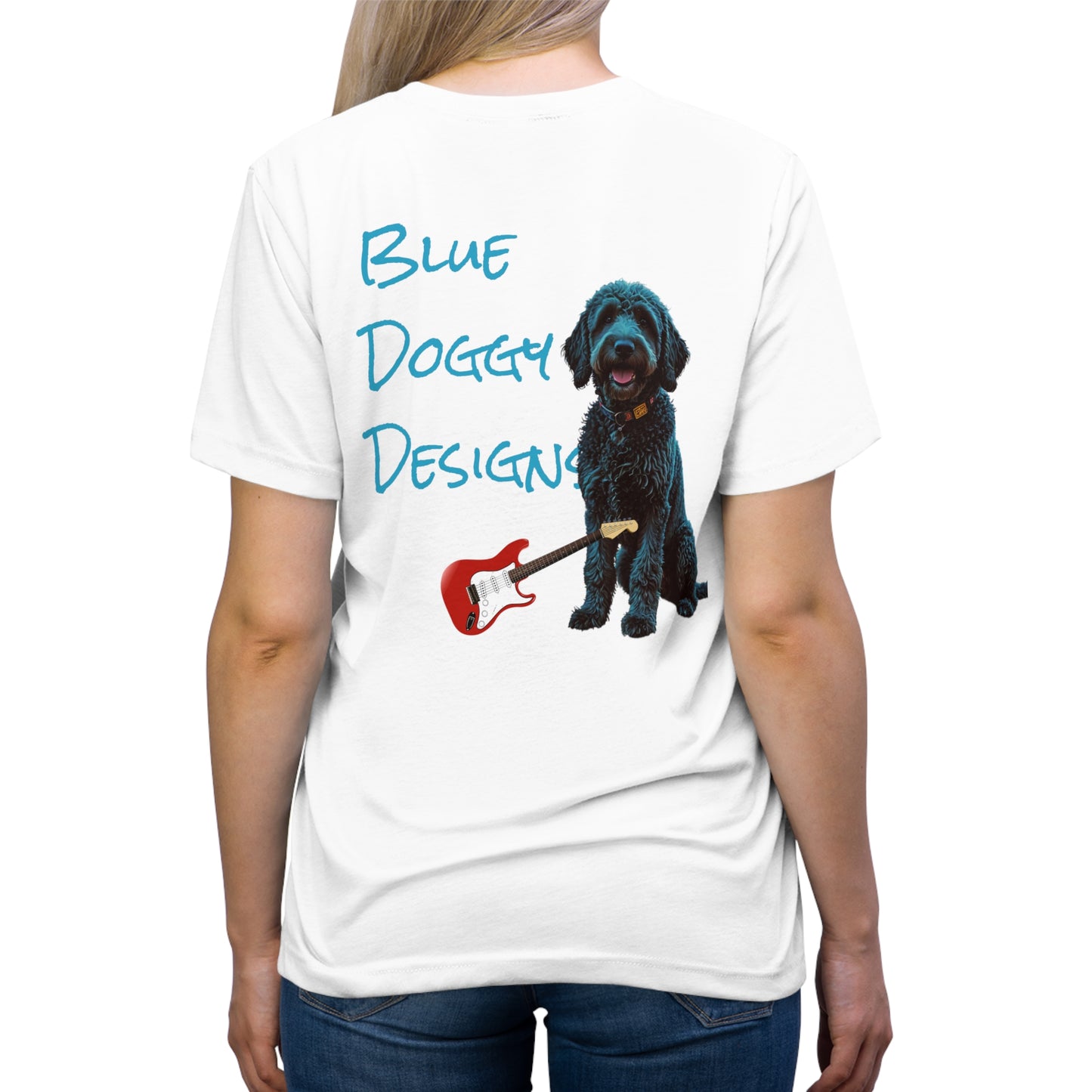 Unisex Triblend Tee Bleu Doggy Design Born to run