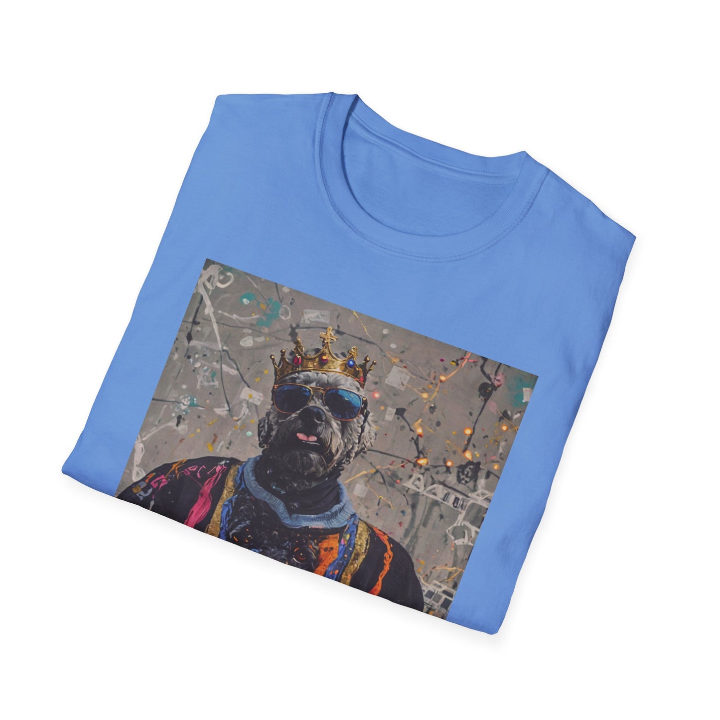 Unisex Softstyle T-Shirt Bleu Dog "Biggie Paws."