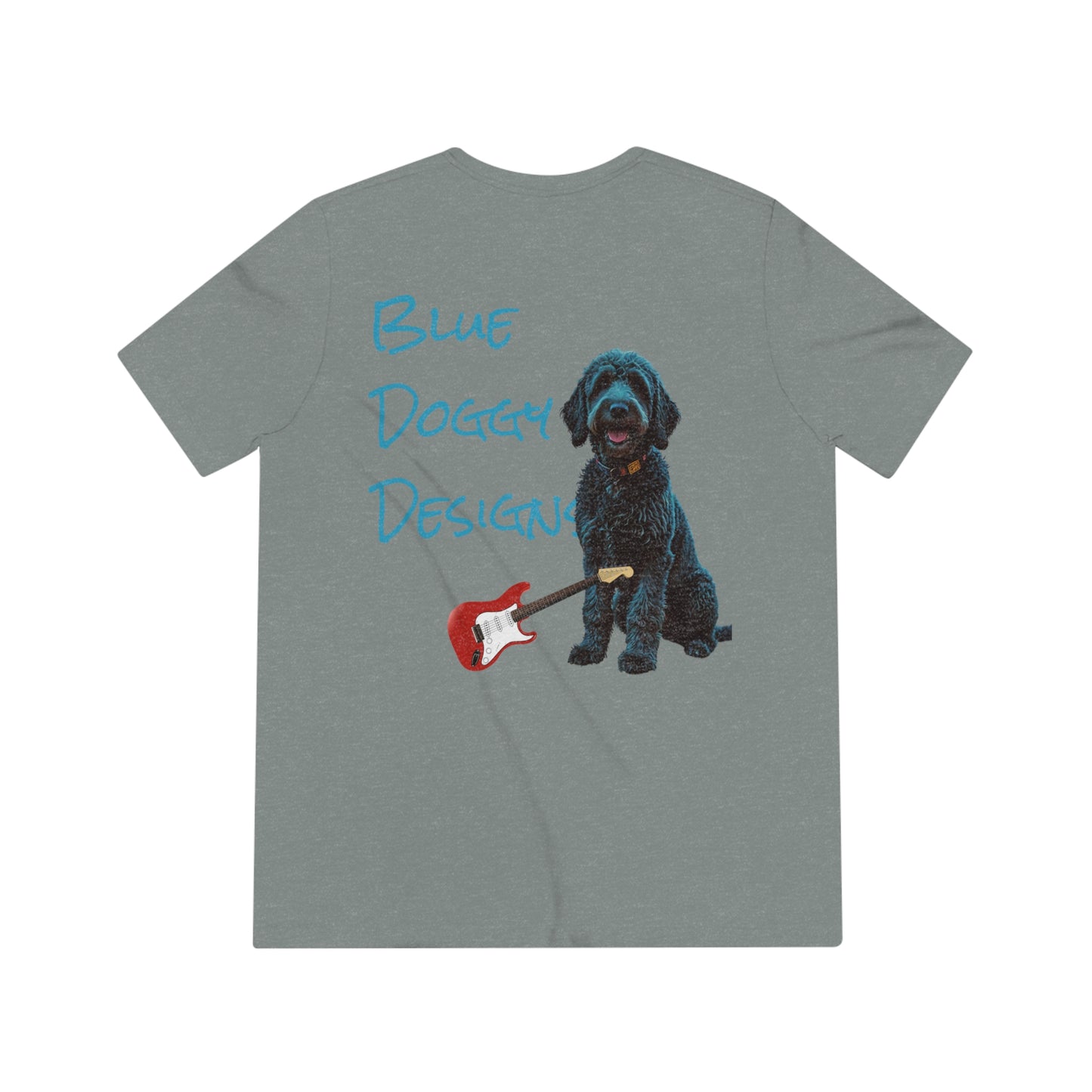 Unisex Triblend Tee Bleu Doggy Design Born to run